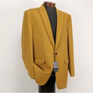 StudioSuits Sport Coat 48L Mustard Yellow Bespoke Hand Crafted Wool Blazer NEW